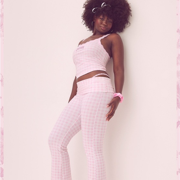 PINK x LoveShackFancy Cotton Foldover Flare Leggings - Picture 5 of 5